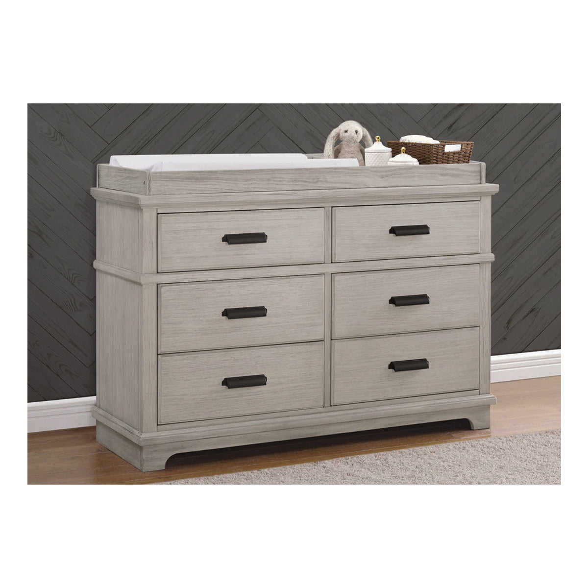Delta Children Simmons Asher 6 Drawer Dresser with Changing Top - Rustic Mist Delta Children Simmons Asher 6 Drawer Dresser with Changing Top - Rustic Mist