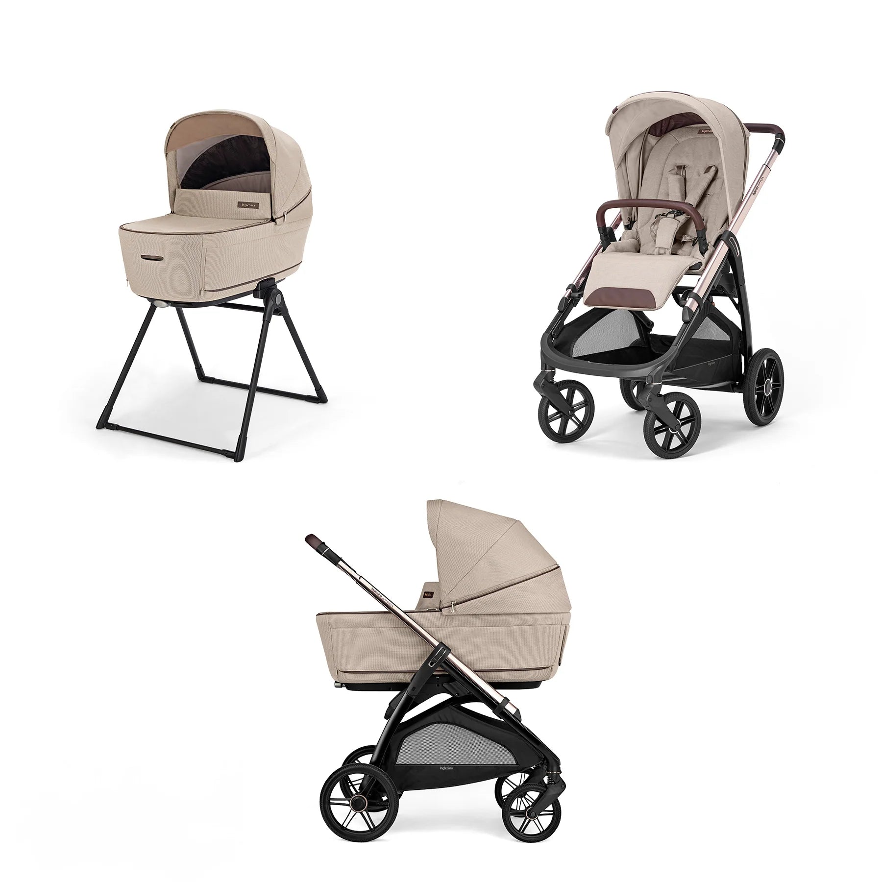 Aptica Complete Stroller + Bassinet + Stand Pashmina Beige