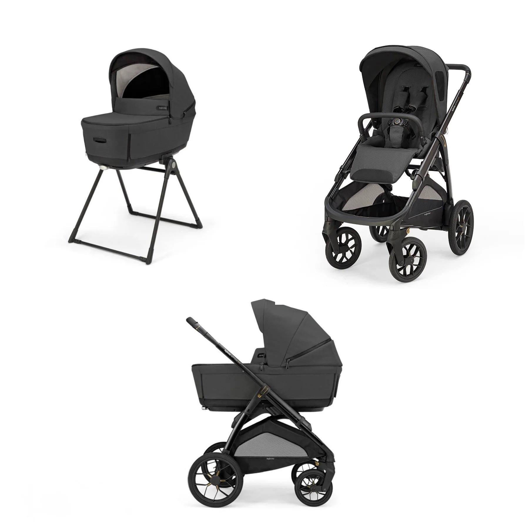 Aptica XT Complete Stroller + Bassinet + Stand Magnet Gray