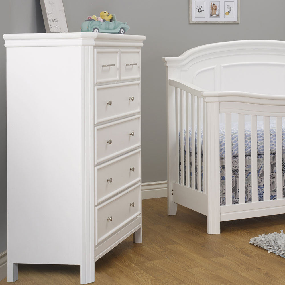 Sorelle Finley Elite 2 Piece Nursery Set in White - Crib and 6 Drawer Dresser- Bambi Baby
