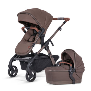 Caramel Silver Cross Wave 3 Complete Stroller with Bassinet - Side View | Bambi Baby