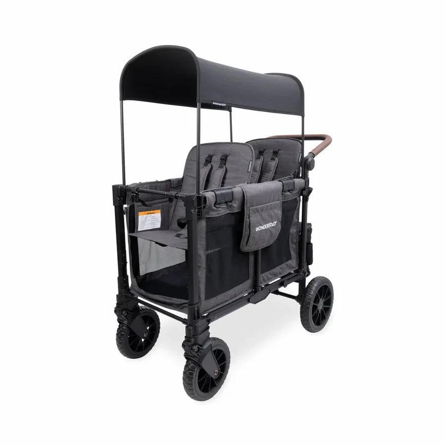 Wonderfold W2 Luxe Pro Double Seater Stroller Wagon - Jet Black- Bambi Baby