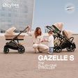 CYBEX Gazelle S Stroller + Cot Bundle - Moon Black - Bambi Baby