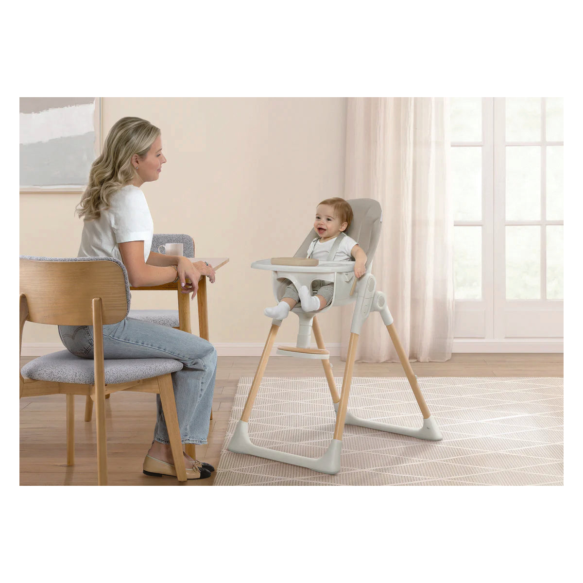 Delta Children Duet 2-In-1 High Chair And Infant Seat - Taupe (2421)- Bambi Baby