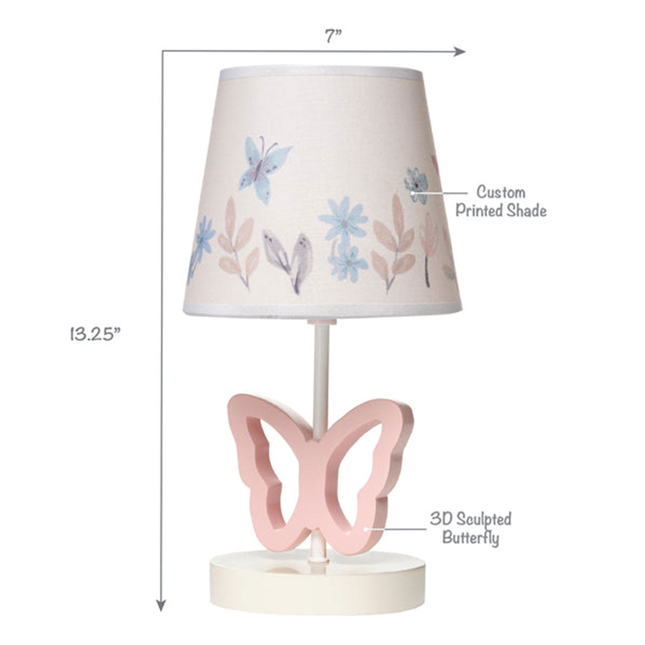 Lambs & Ivy Baby Blooms Lamp w/Shade & Bulb- Bambi Baby