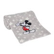 Lambs & Ivy Mickey Mouse Grey Stars Appliqued Blanket - Bambi Baby