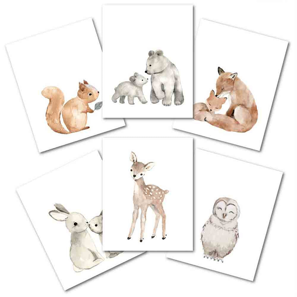Lambs & Ivy Painted Forest Woodland Unframed Wall Art- Bambi Baby