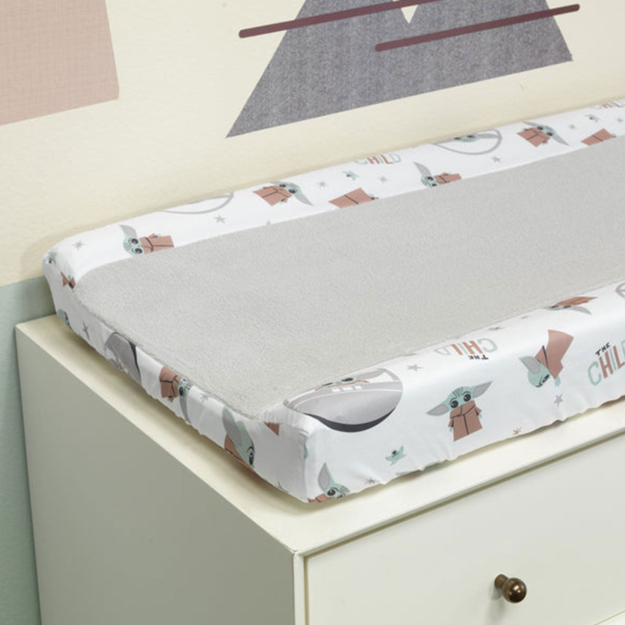 Lambs & Ivy Star Wars Mandalorian The Child Baby Yoda Changing Pad Cover- Bambi Baby