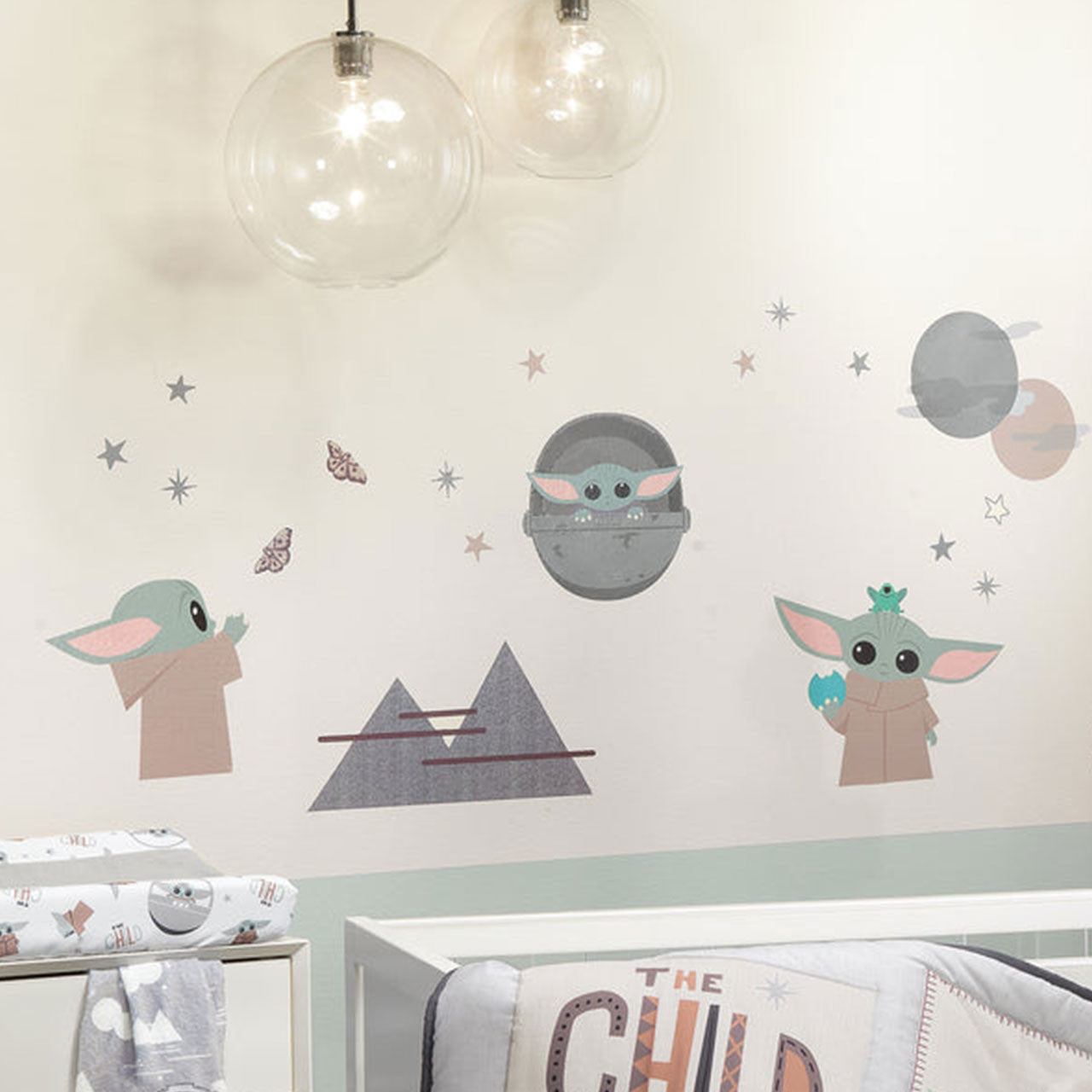 Lambs & Ivy Star Wars The Child Baby Yoda Wall Decals- Bambi Baby