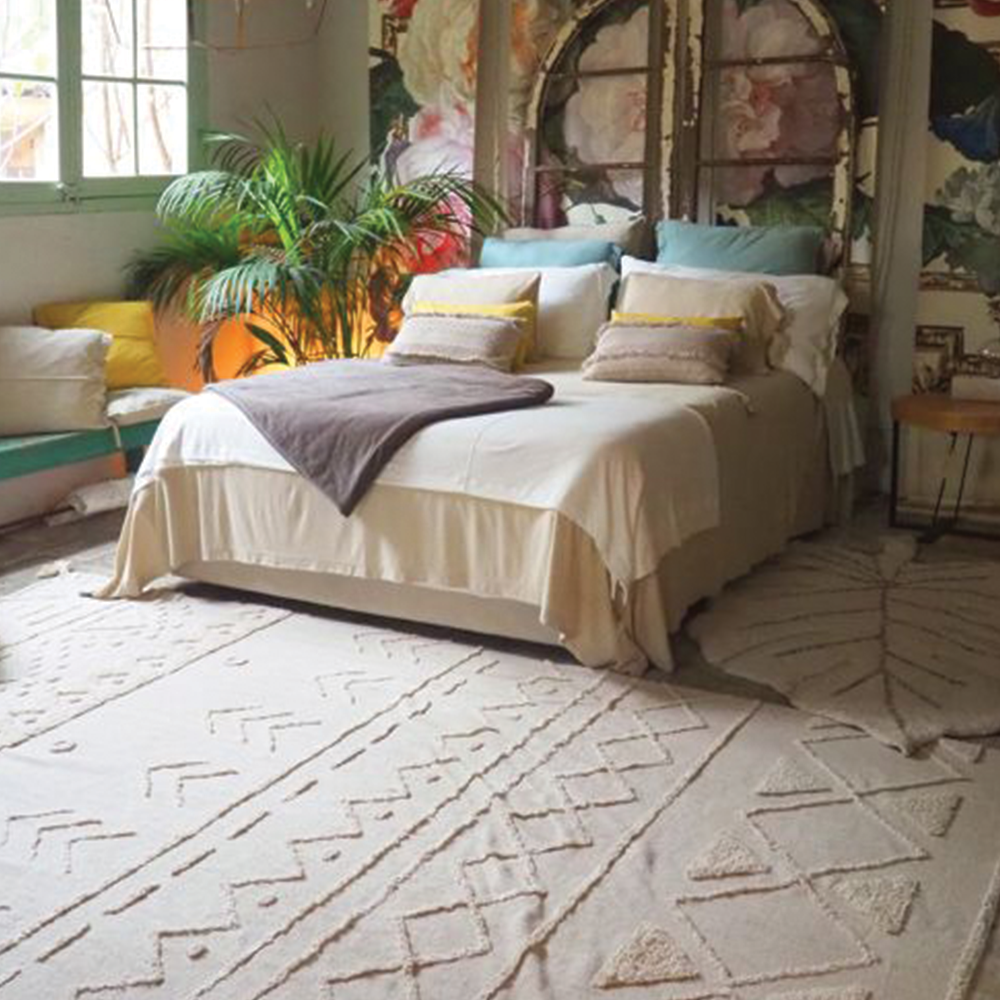 Lorena Canals Washable Rug Monstera Natural- Bambi Baby
