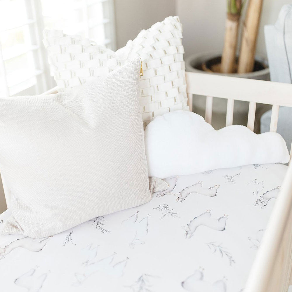 Oilo Llama Jersey Crib Sheet- Bambi Baby