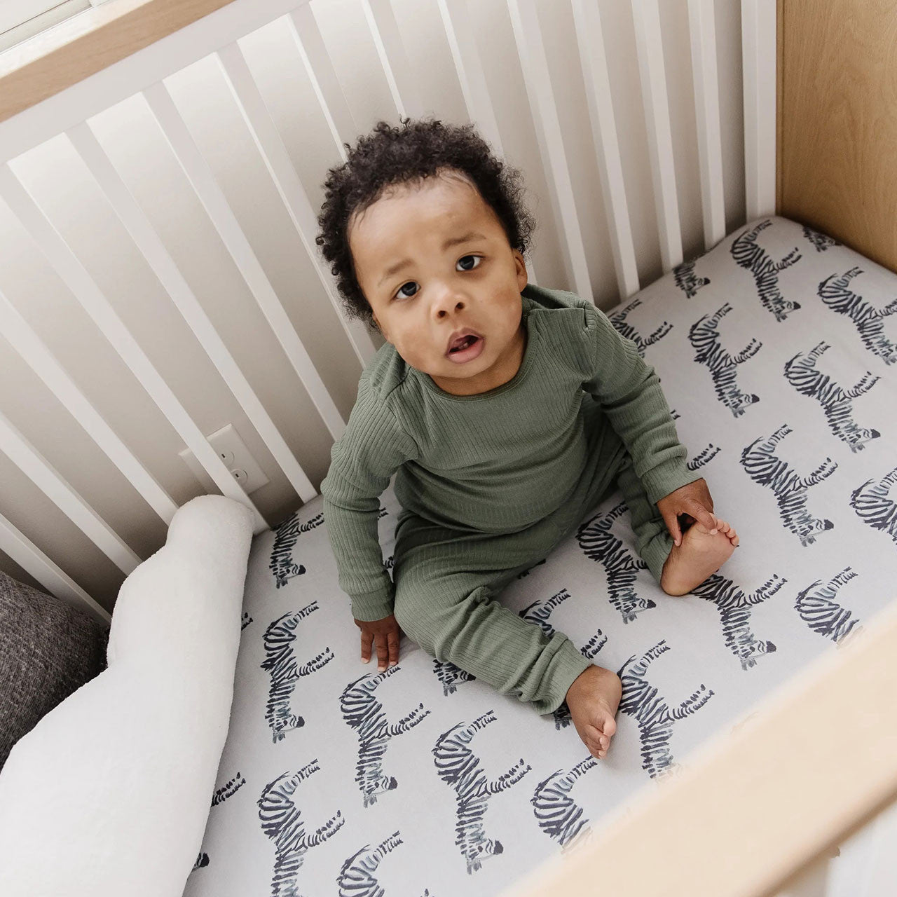 Lençol de berço em jersey de zebra Oilo- Bambi Baby