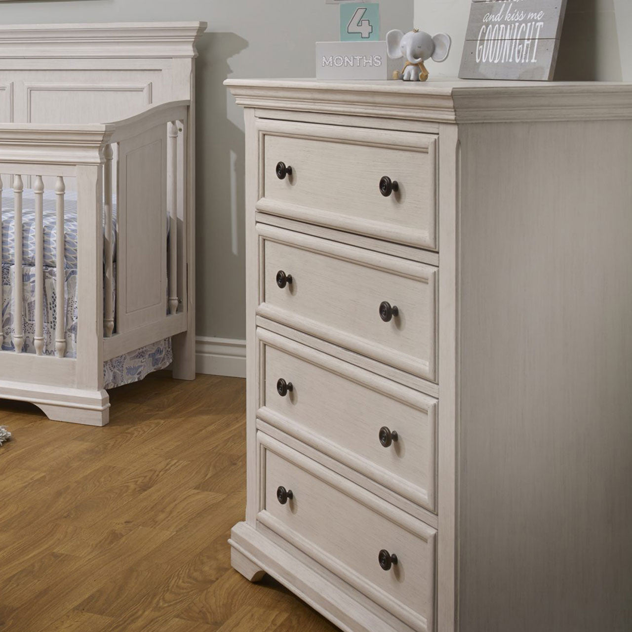 Sorelle Portofino 4 Drawer Chest in Brushed Ivory- Bambi Baby