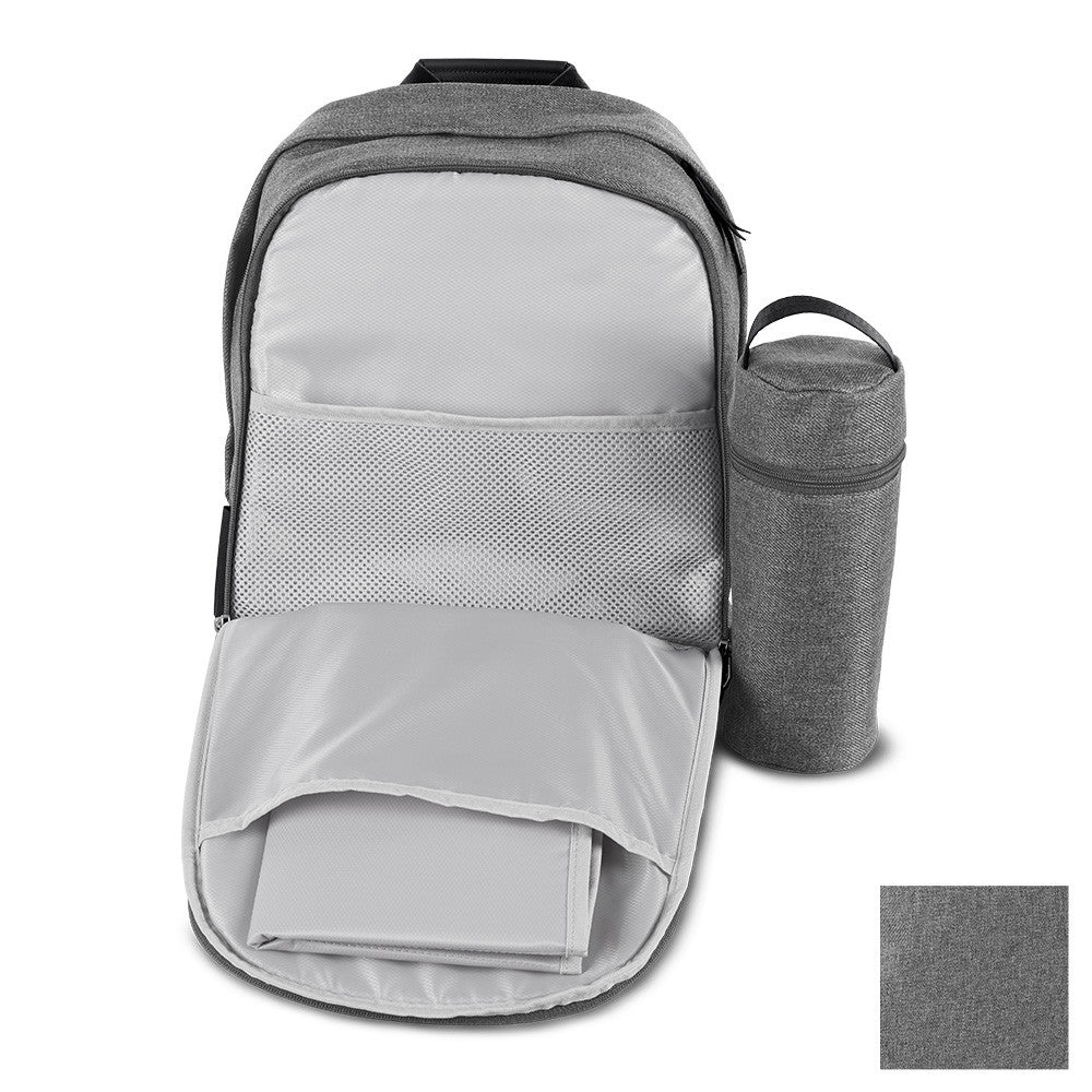 uppababy vista diaper bag Changing Backpack - Greyson - Charcoal Mélange | Saddle Leather