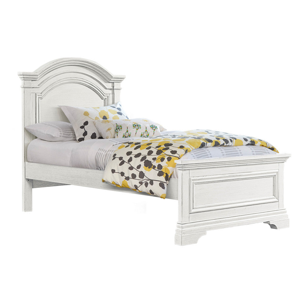 Westwood Olivia Youth Arch Top Complete Twin Bed In Brushed White- Bambi Baby