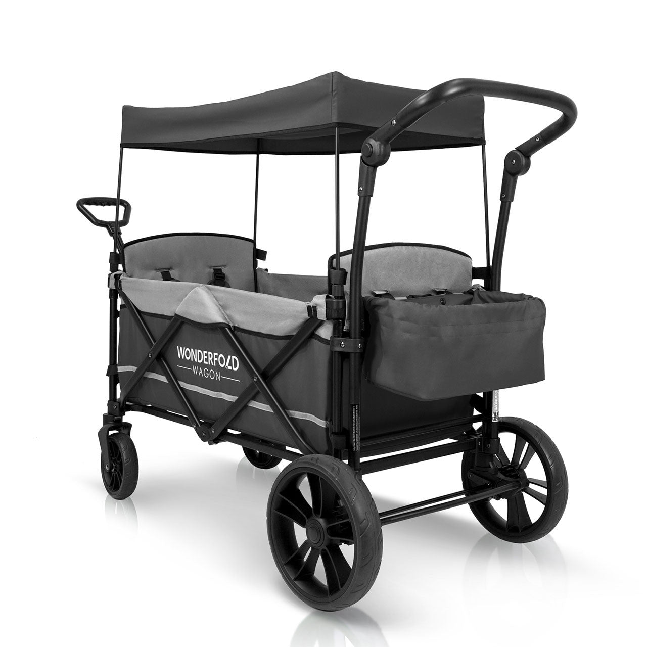 Wonderfold X2 Push & Pull Double Stroller Wagon in Stone Gray- Bambi Baby