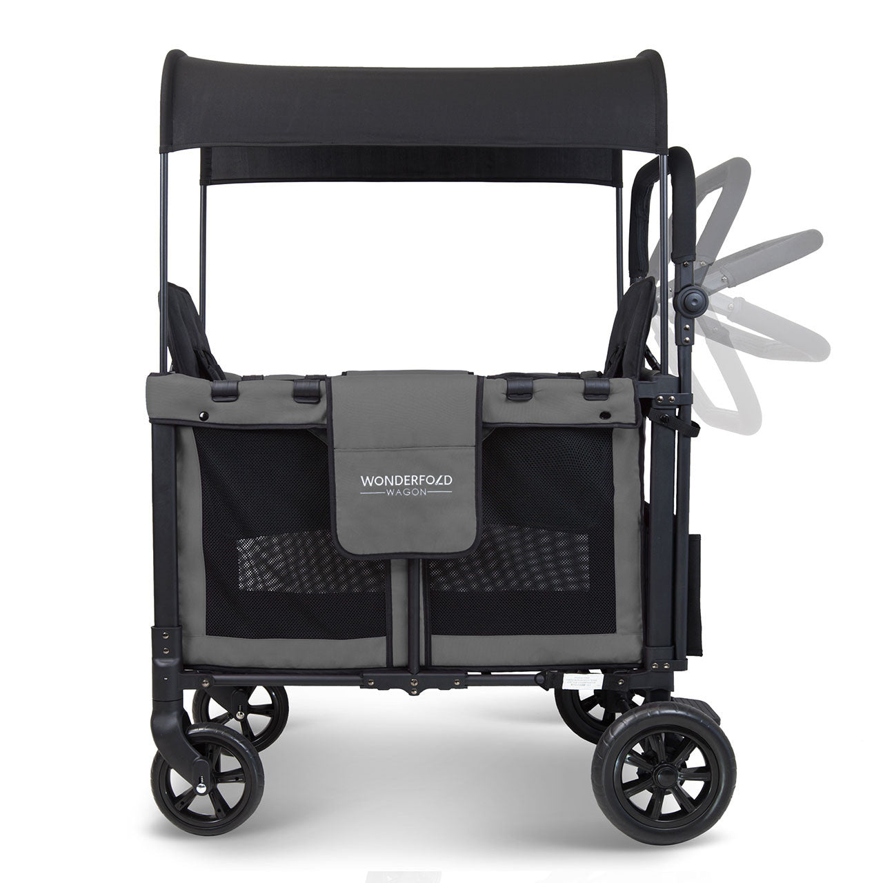 Wonderfold W4 Elite Quad Stroller Wagon in Charcoal Gray- Bambi Baby