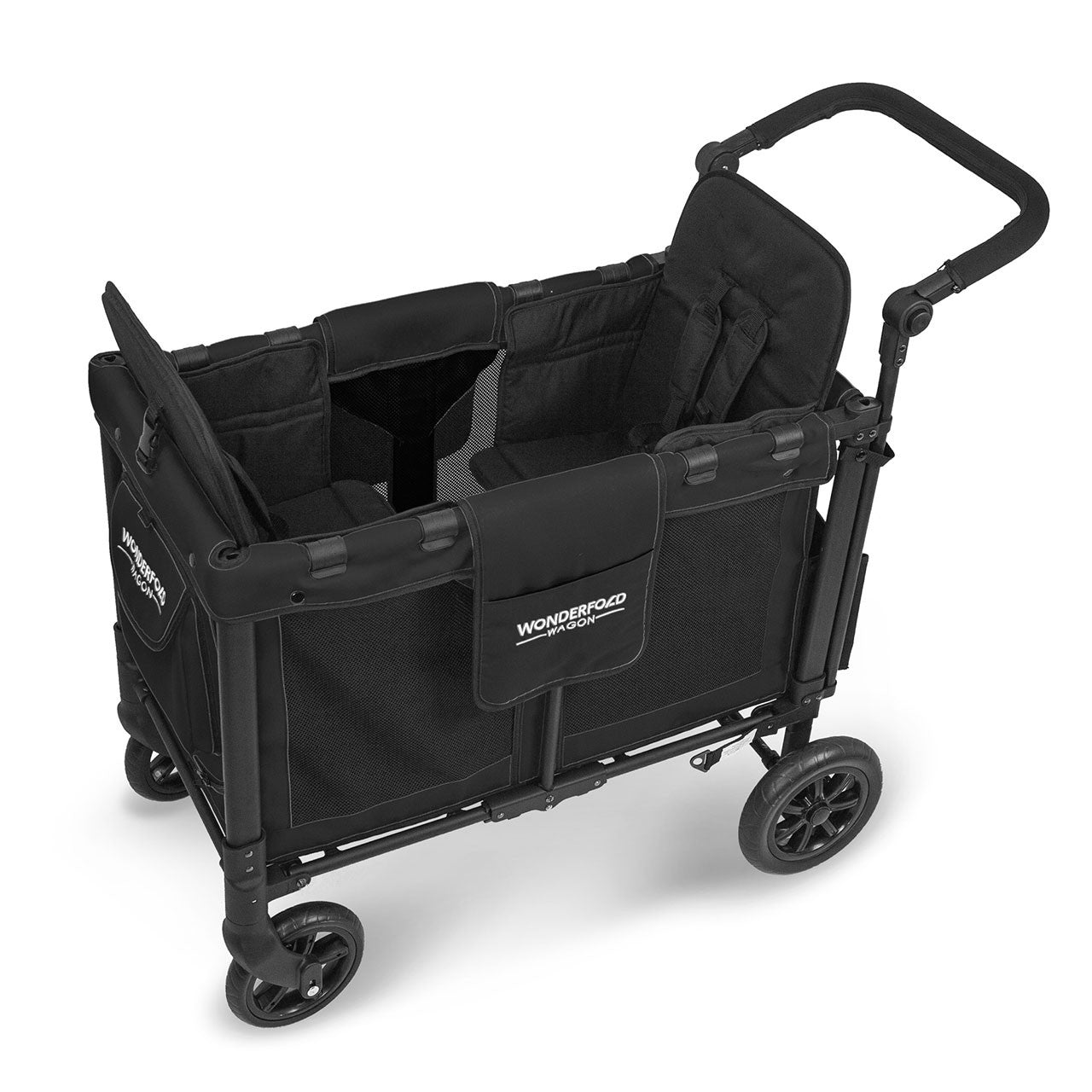Wonderfold W2 Elite Double Stroller Wagon in Volcanic Black- Bambi Baby