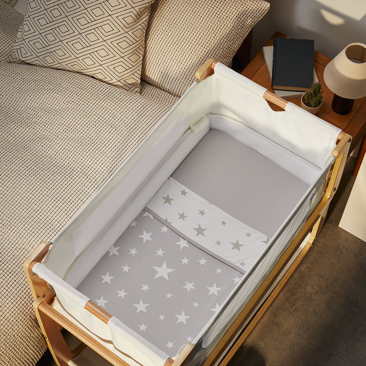 Snuz 3pc. Bassinet Bedding Set - Grey Star- Bambi Baby