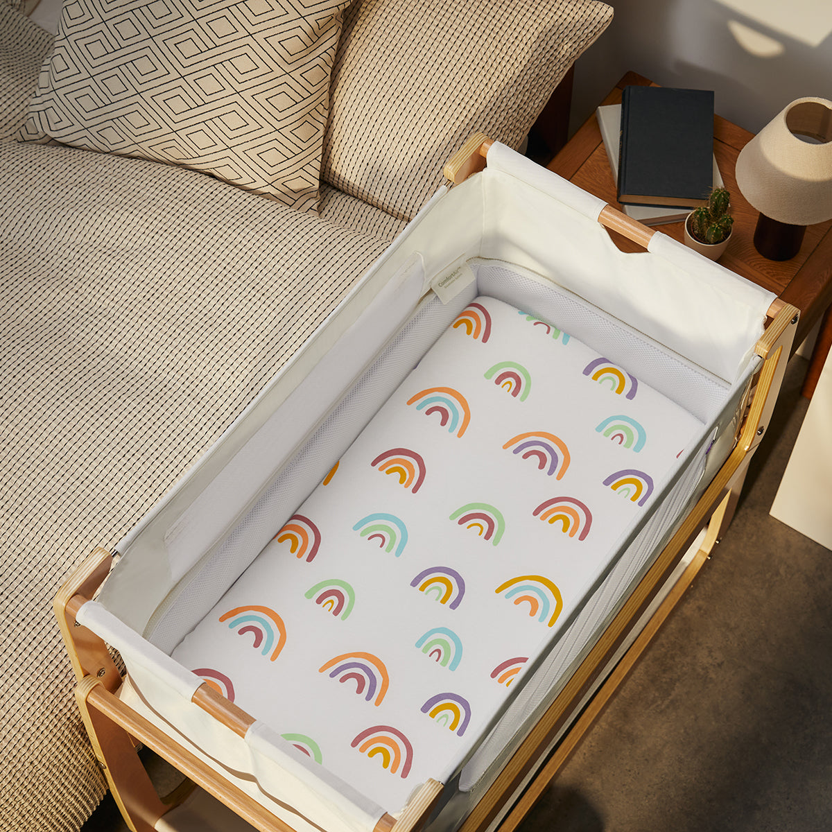 Snuz Twin Pack Bassinet Sheets - Multi Rainbow- Bambi Baby