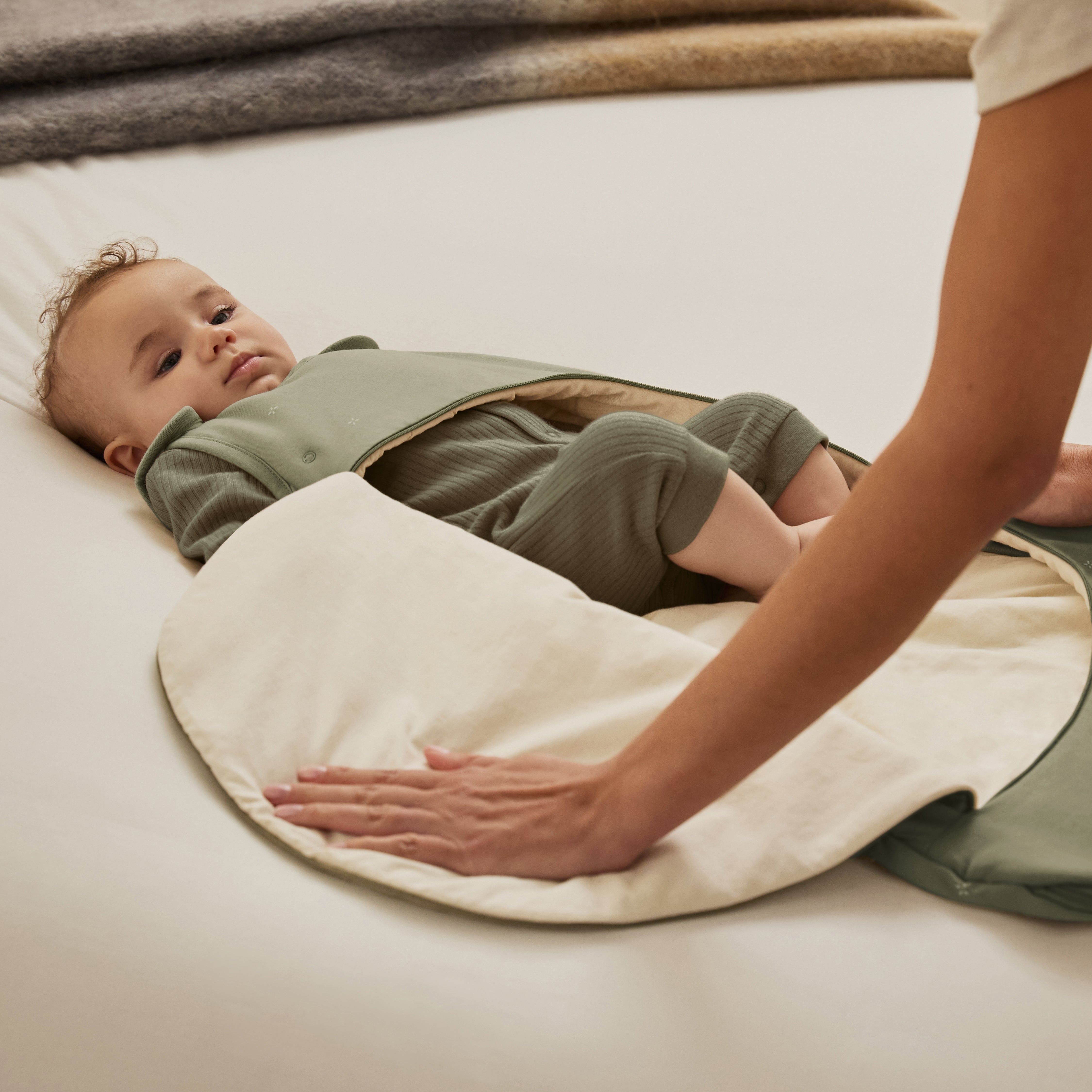 Snuz SnuzPouch Sleeping Bag - Sage Cross- Bambi Baby