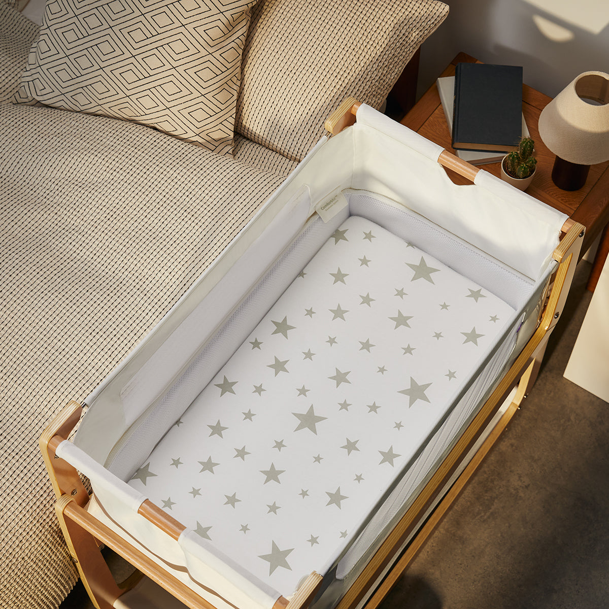 Snuz Twin Pack Bassinet Sheets - Gray Star- Bambi Baby