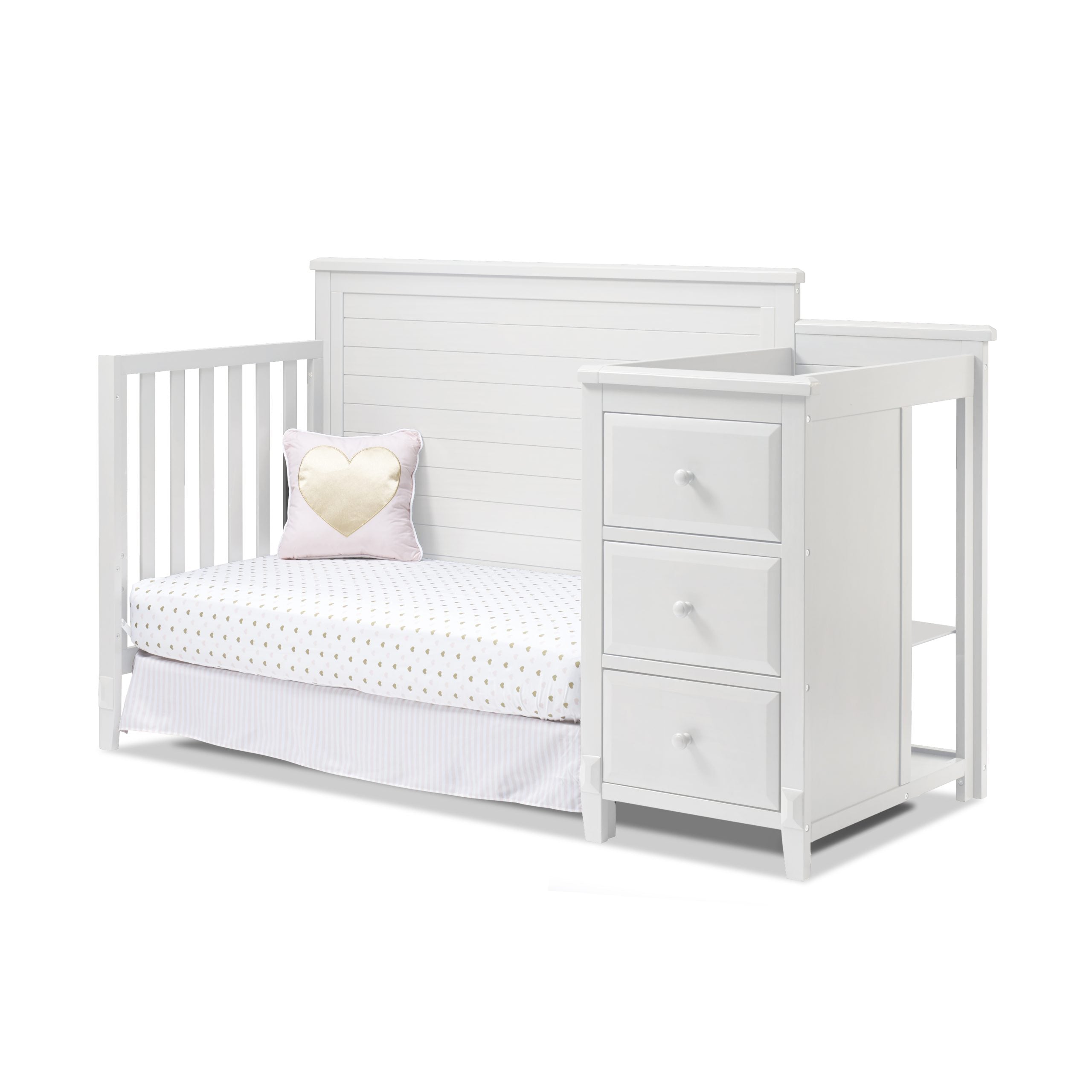 Sorelle Berkley Crib & Changer Panel Crib in White- Bambi Baby