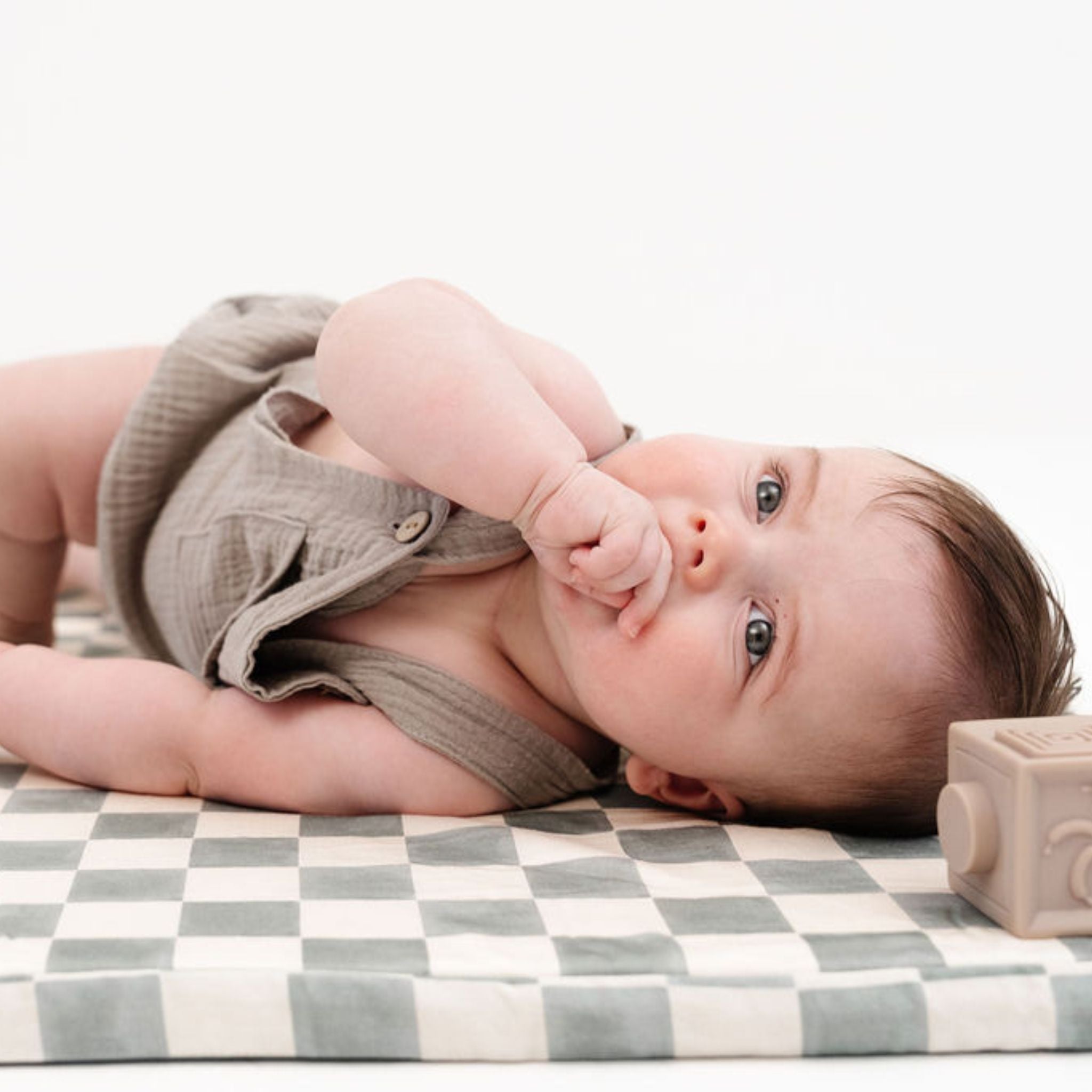 Toki Kids Checker Matcha Organic Cotton Mat- Bambi Baby
