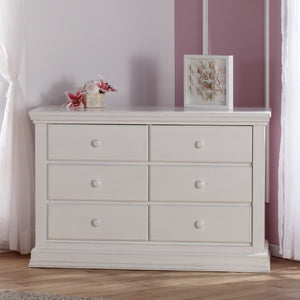 Vintage White Pali Modena Double Dresser 6-Drawer - Nursery Lifestyle View | Bambi Baby