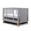 Weathered Gray Sorelle Uptown Acrylic Convertible Crib - Side Angle | Bambi Baby