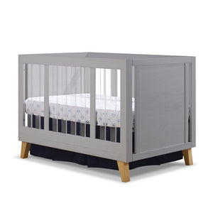 Weathered Gray Sorelle Uptown Acrylic Convertible Crib - Side Angle | Bambi Baby
