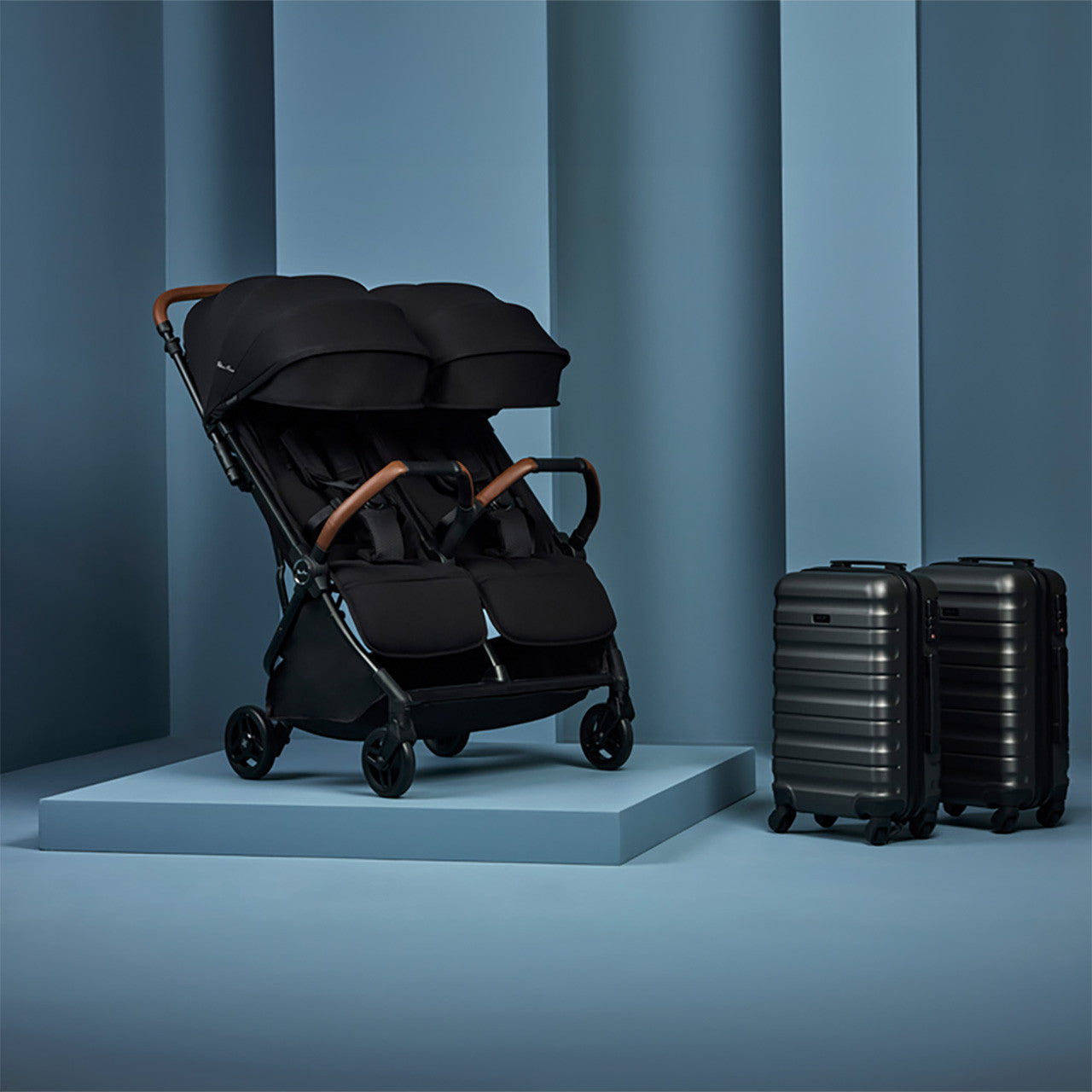 Cochecito doble Silver Cross Jet - Negro- Bambi Baby