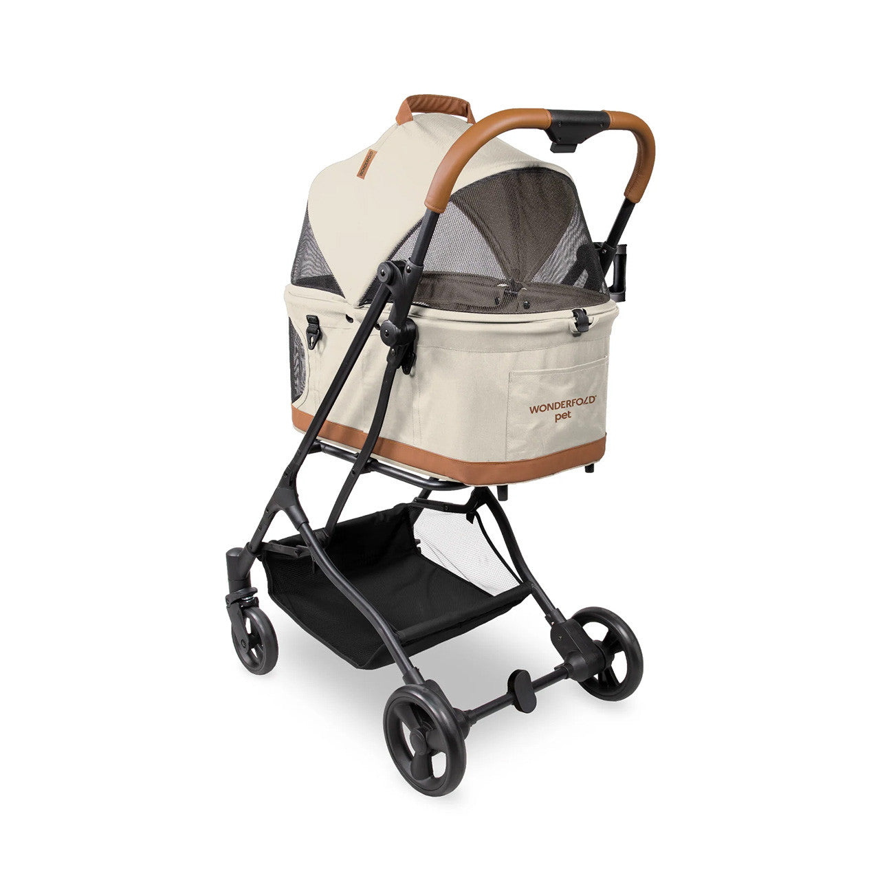 Wonderfold Pet Stroller with Removable Carriage in Sandy Beige- Bambi Baby