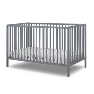 Grey Wood Sorelle Happy 4-in-1 Convertible Crib - Front View | Bambi Baby