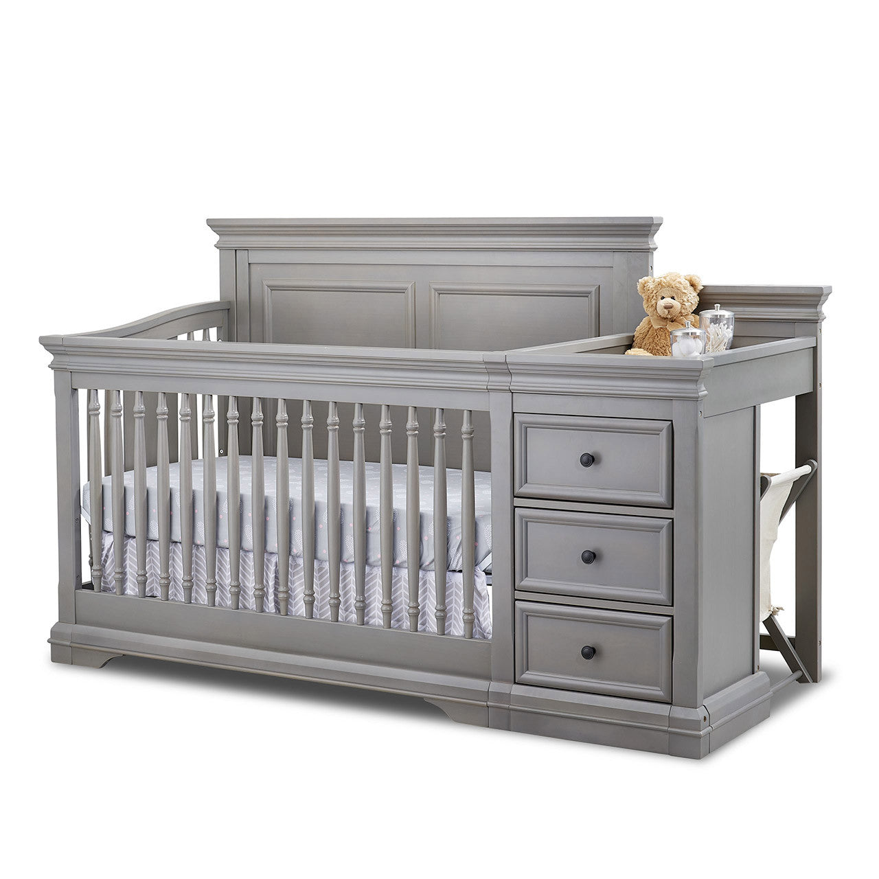 Sorelle Portofino Crib & Changer in Weathered Gray- Bambi Baby