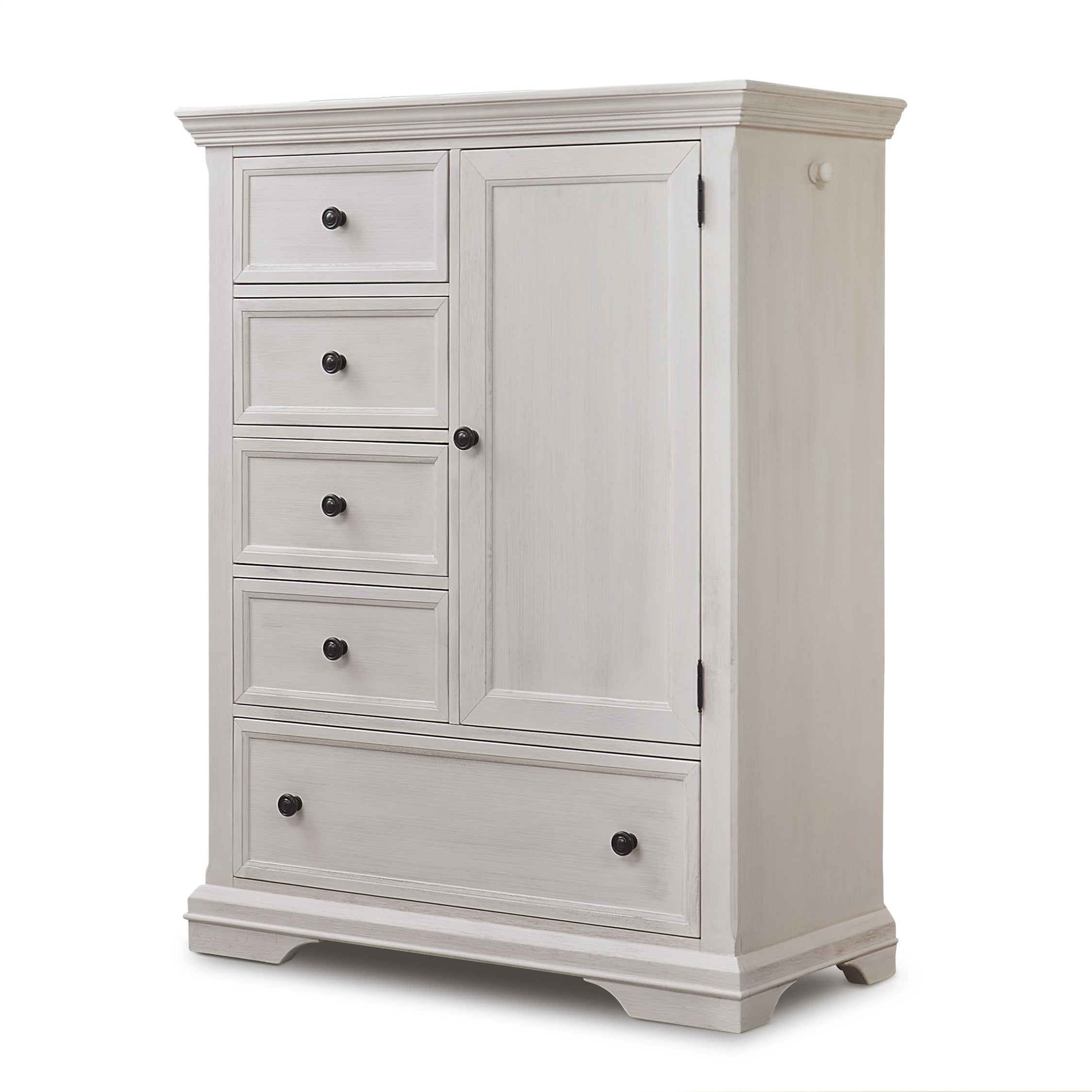 Brushed Ivory Fawn Baby Glacier Chifferobe - Three Quarter View | Bambi Baby