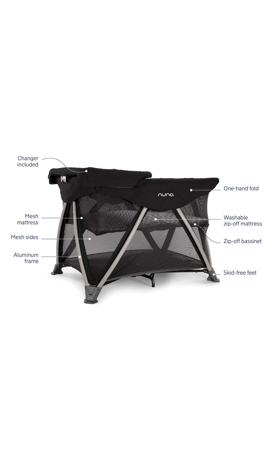 Nuna SENA Aire with New Zip-off Bassinet + Changer- Bambi Baby