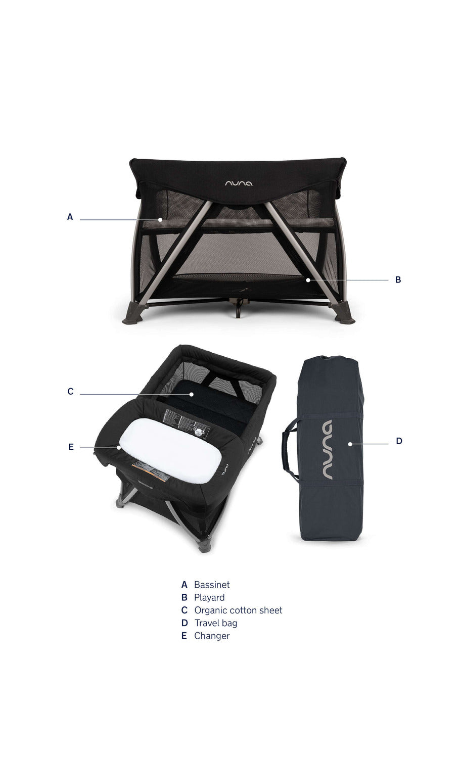 Nuna SENA Aire with New Zip-off Bassinet + Changer- Bambi Baby