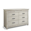Heritage Fog Wood Sorelle Brookfield 6-Drawer Double Dresser - Angled View | Bambi Baby