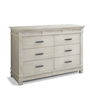 Heritage Fog Wood Sorelle Brookfield 6-Drawer Double Dresser - Angled View | Bambi Baby