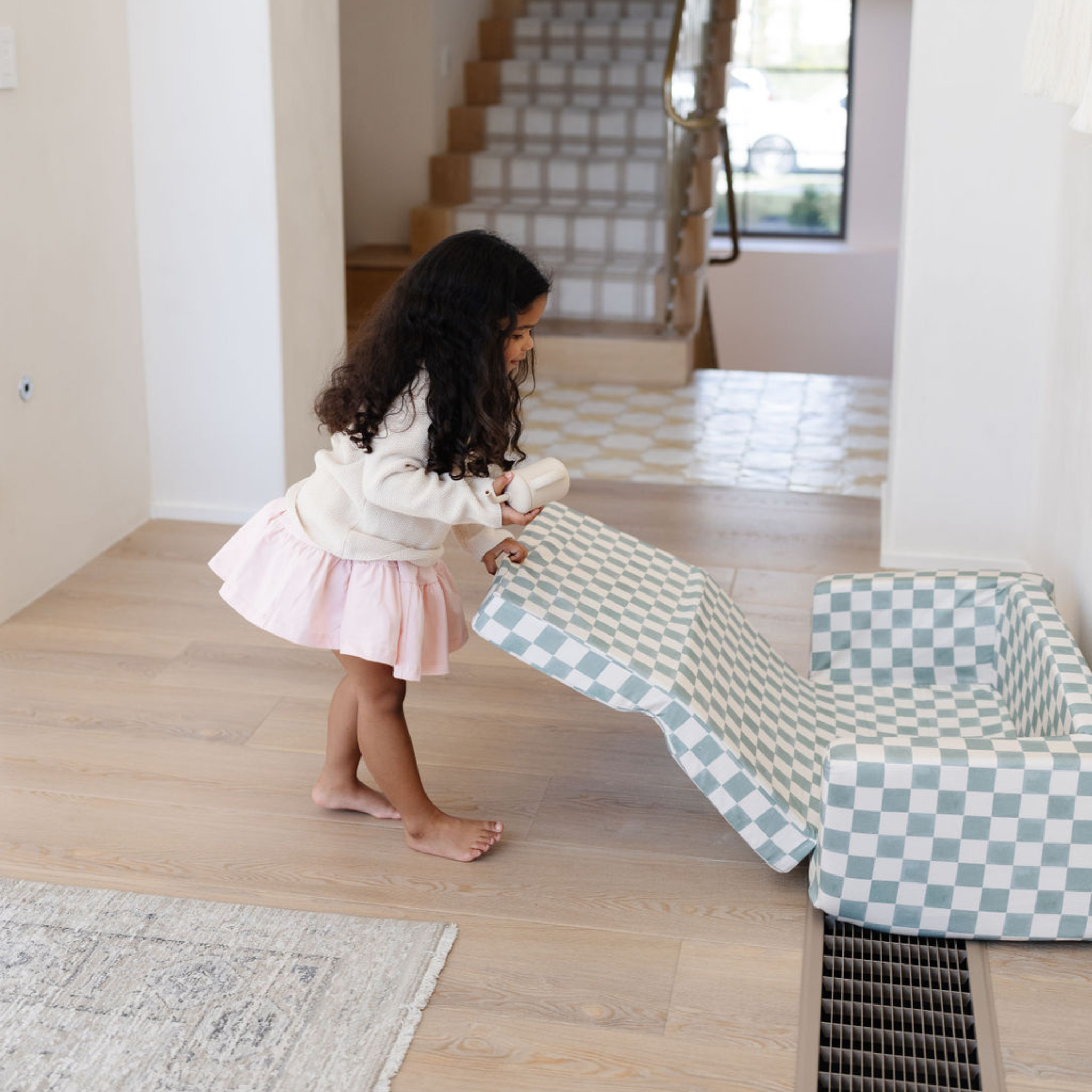 Toki Kids Checker Matcha Play Couch- Bambi Baby