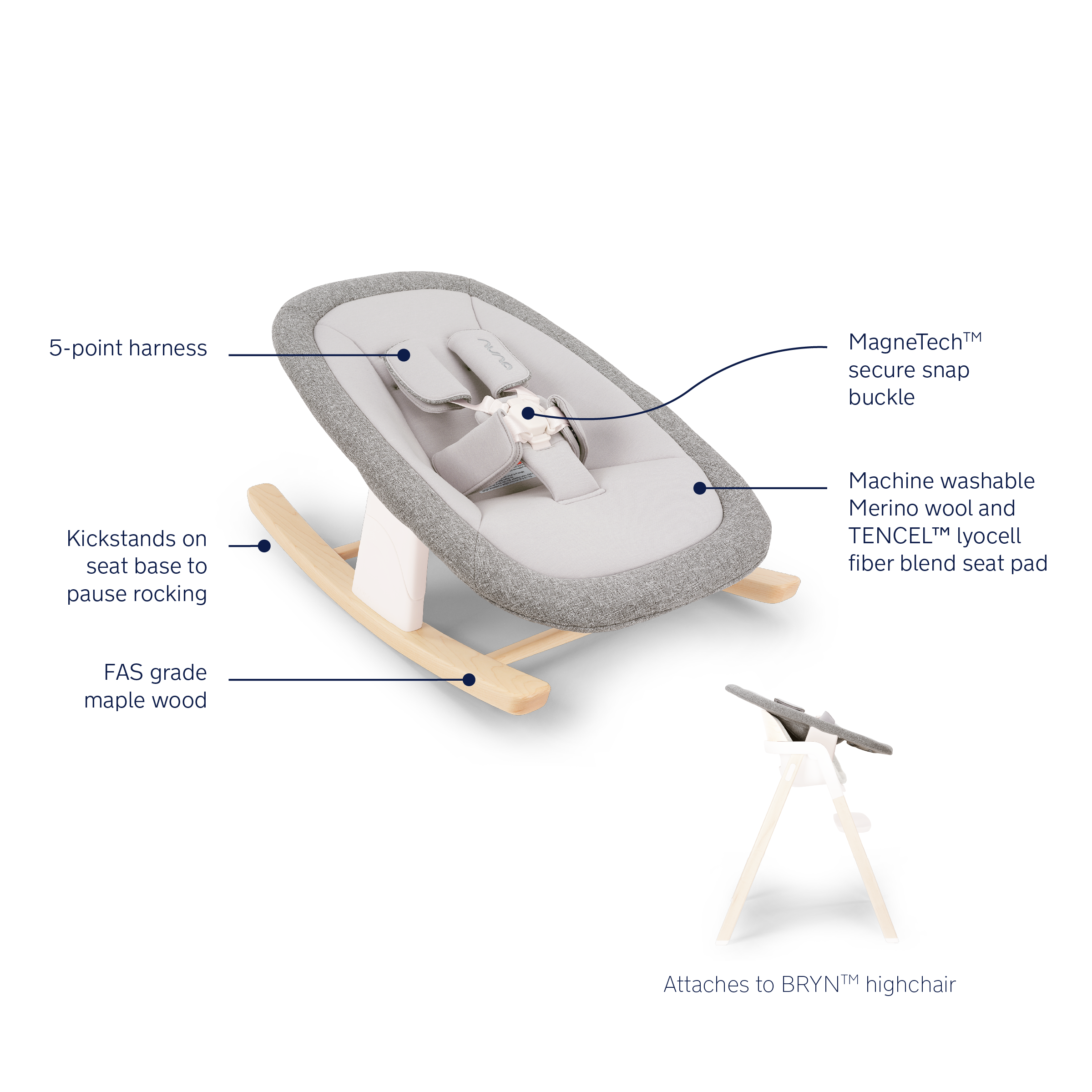 Nuna BRYN Newborn Rocker- Bambi Baby