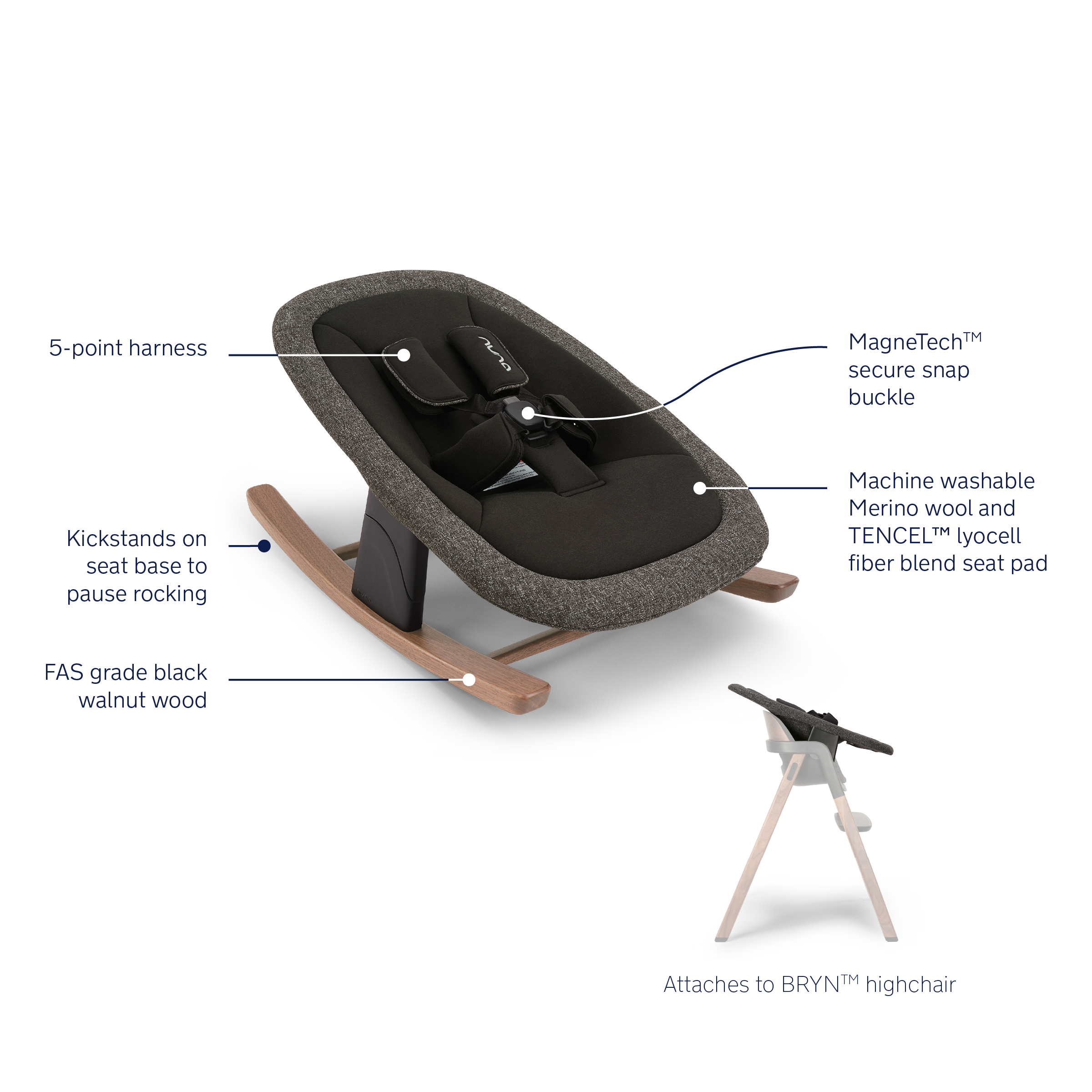 Nuna BRYN Newborn Rocker- Bambi Baby
