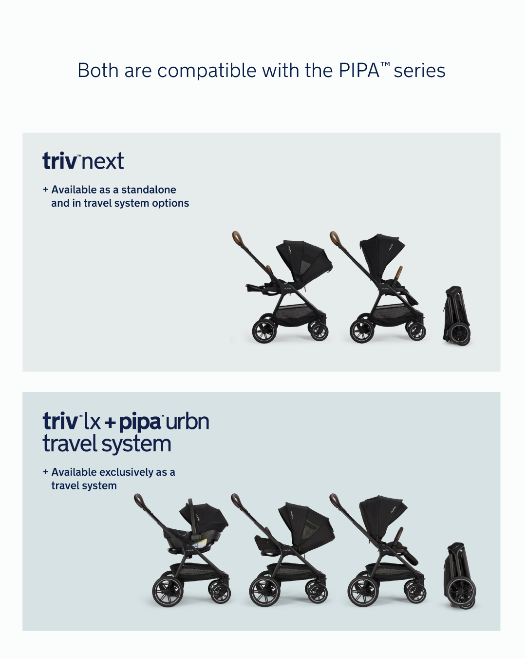 Nuna Pipa urbn + TRIV LX Travel System in Caviar- Bambi Baby
