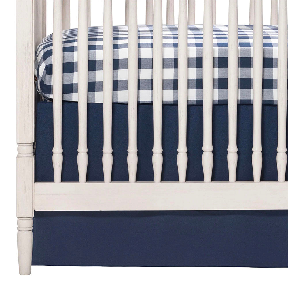 Liz and Roo Navy Plaid Crib Sheet 1" Plaid- Bambi Baby