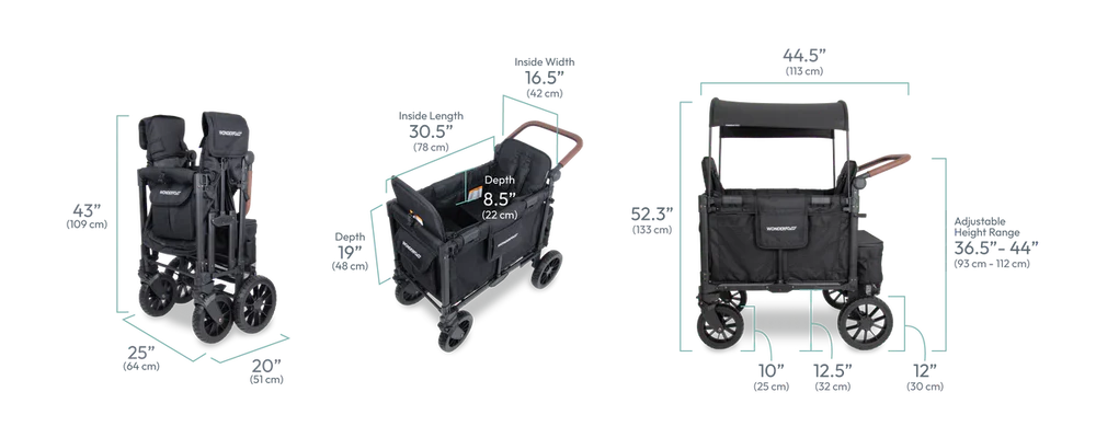 WonderFold W2 Luxe Pro Double Seater Stroller Wagon- Bambi Baby