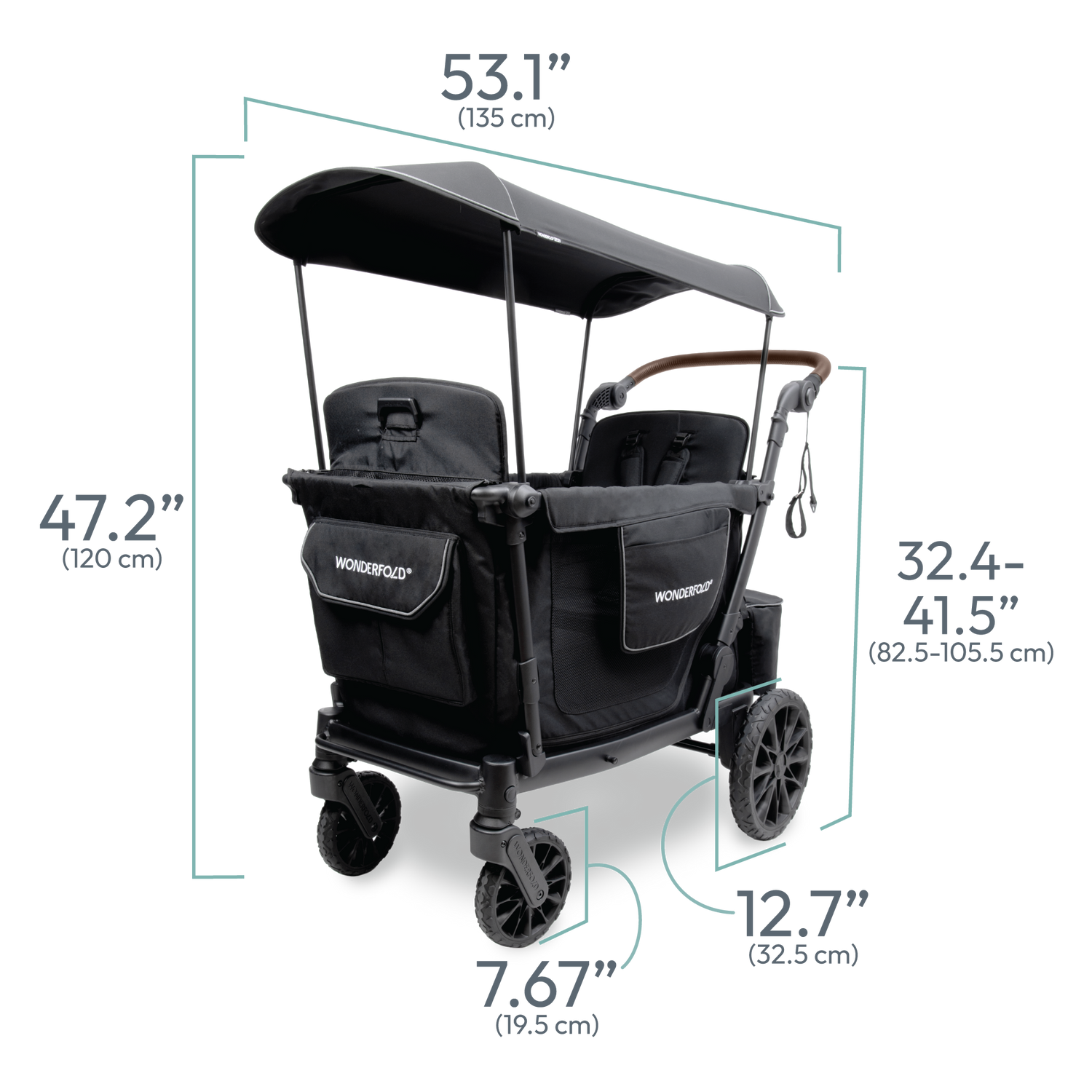 WonderFold L2 Double Stroller Wagon- Bambi Baby