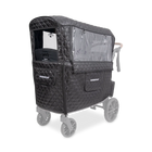 Black Quilted WonderFold L2 Winter Cover - 3/4 Angle with Clear Panel and Mesh Window | Bambi Baby