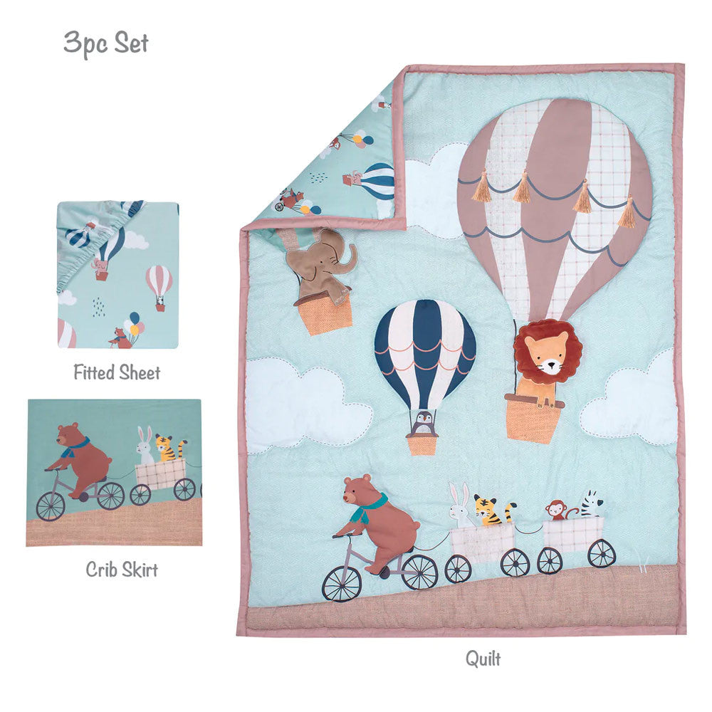 Juego de cama de 3 piezas Up Up and Away de Bedtime Originals- Bambi Baby