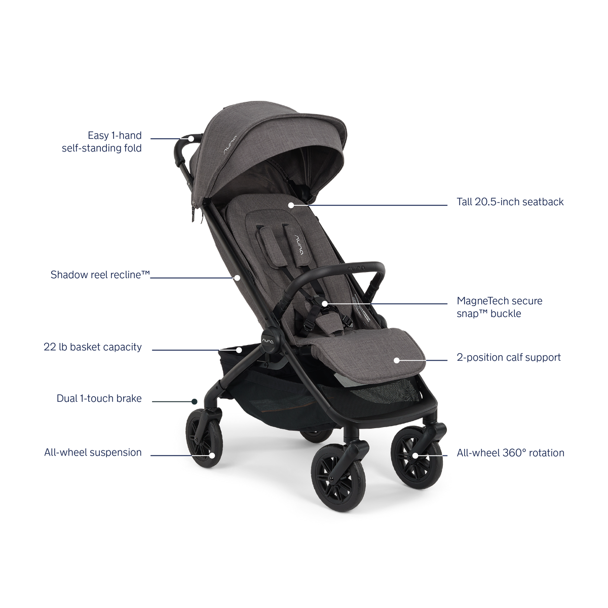 Nuna TRVL 360 Stroller- Bambi Baby
